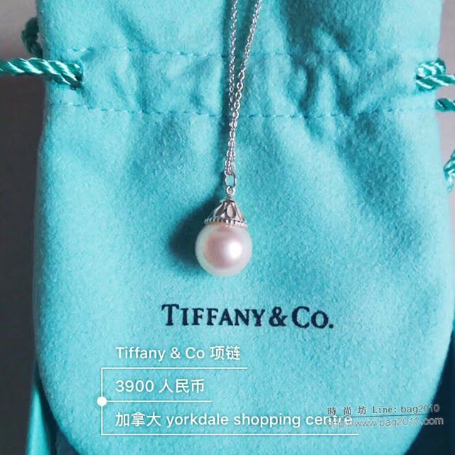Tiffany飾品 蒂芙尼女士專櫃爆款Pearl Pendant項鏈 Tiffany蓋茨比珍珠銀項鏈  zgt1643
